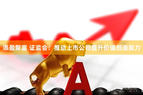 添盈聚富 证监会:推动上市公司提升价值创造能力